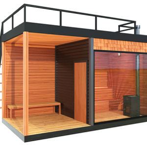Outdoor Sauna with porch and rooftop patio